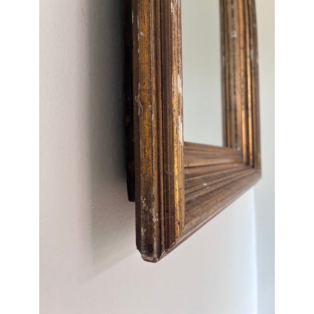 Gold Antique French Giltwood Wall Mirror in Gold For Sale - Image 8 of 10