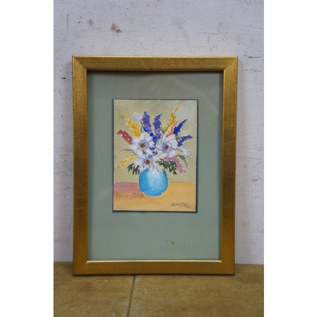 2 Mid Century Helen McRae Botanical Still Life Watercolor Paintings Vase Flowers For Sale - Image 11 of 11