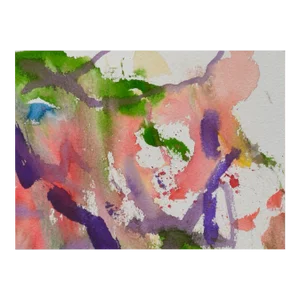 Pink & Purple Abstract Watercolor by Les Anderson