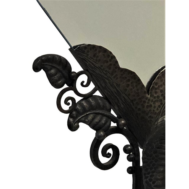 Edgar Brandt Attr., French Art Deco Wrought Table Mirror, ca. 1920's For Sale In New York - Image 6 of 12