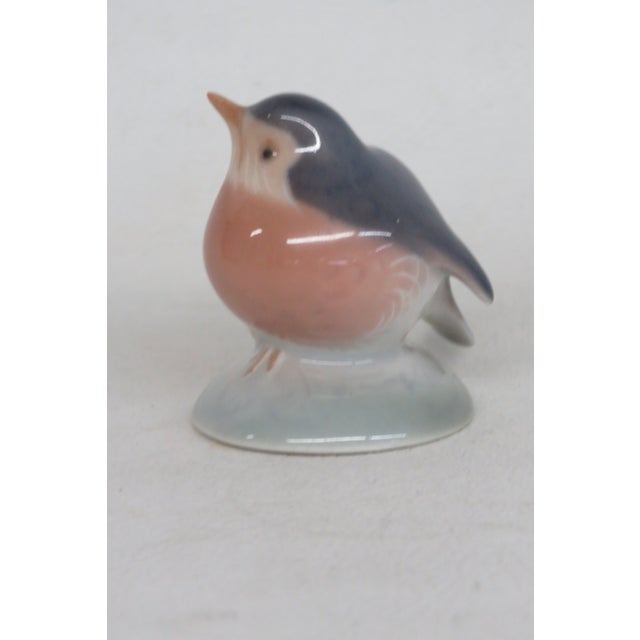 Royal Copenhagen Denmark Porcelain Robin Bird No 2238 Miniature Figurine 4512b For Sale - Image 9 of 12
