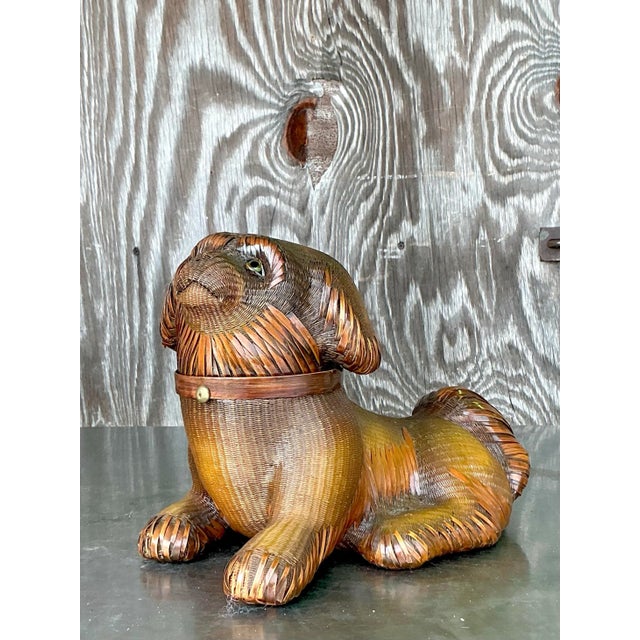 Vintage Shanghai Handicrafts Weave Dog For Sale In West Palm - Image 6 of 11