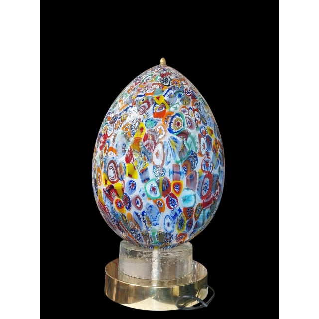 Medium Millefiori Egg Lamp, 1980s For Sale - Image 4 of 4