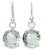 Mid-Century Modern Mid 20th Century 18k White Gold Diamond Cabochon Green Amethyst Hanging Earrings, Pair For Sale - Image 3 of 4