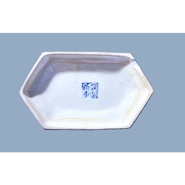 Ceramic Antique Chinese Blue and White Tea Caddy For Sale - Image 7 of 11