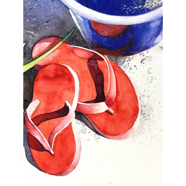Nancy Ricker Watercolor Prints on Canvas - a Pair For Sale - Image 4 of 9
