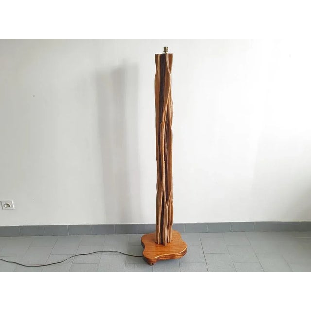 Brown Mid-Century French Floor Lamp in Driftwood & Mahogany, 1950s For Sale - Image 8 of 13