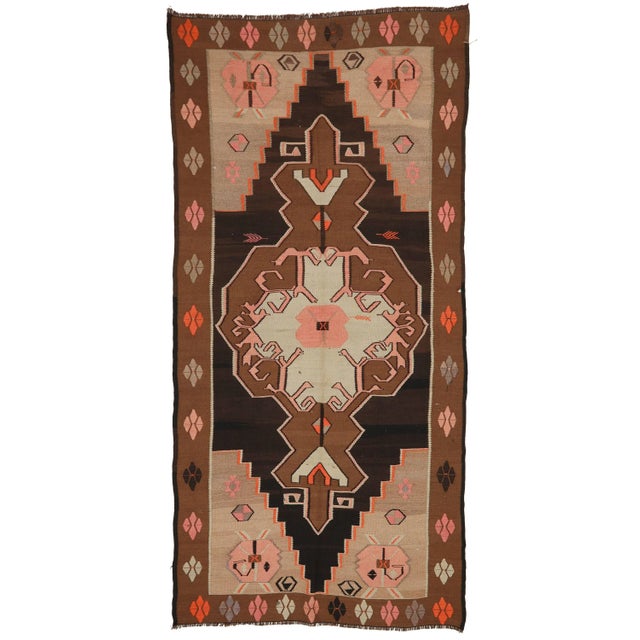 Textile Vintage Turkish Kars Wool Kilim Rug For Sale - Image 7 of 7