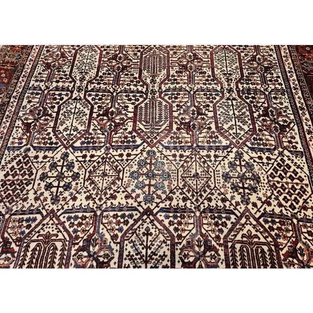 Cream Vintage Persian Joshegan Room Size Rug, Hand-Knotted Wool, 1920s For Sale - Image 8 of 12