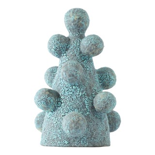 Virginia Scotchie Signed Blue Studio Pottery Sculpture For Sale