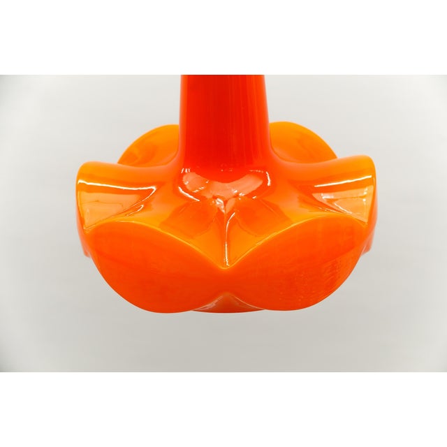 Metal Vintage Orange Glass Hanging Lamp from Peill & Putzler, 1960s For Sale - Image 7 of 10