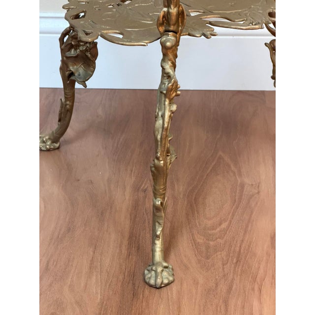 Gold Vintage Art Nouveau Swan Pedestal Side Table Plant Stand For Sale - Image 8 of 16