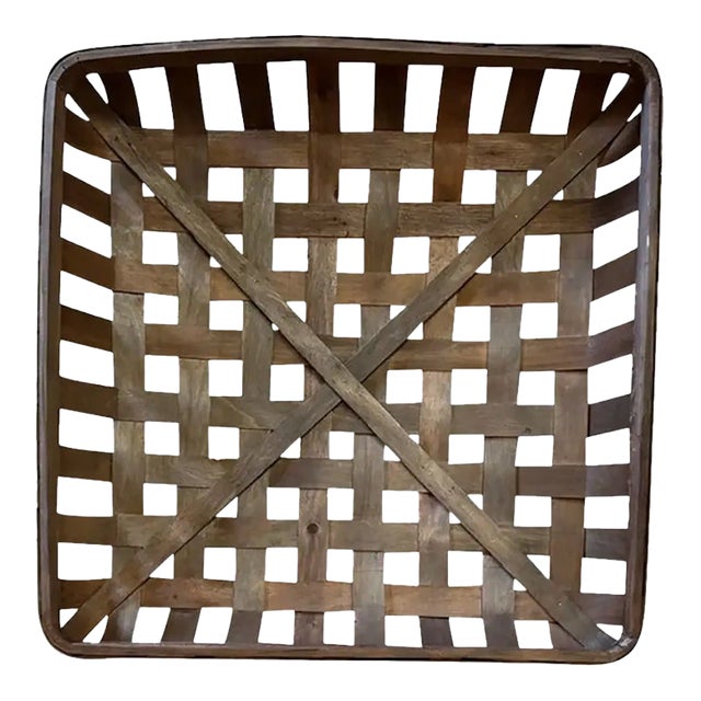 Old Wood Tobacco Basket - Wall Hanging, Decorative Object For Sale