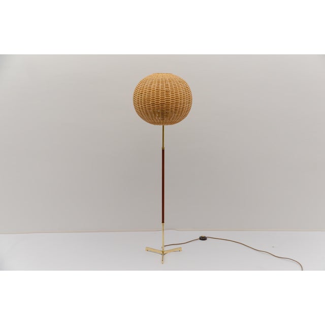 Mid-Century Modern Floor Lamp in Brass and Teak from Temde, 1960s For Sale - Image 15 of 15