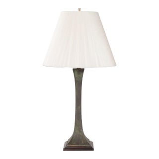 Vintage Verdigris Bronze Columnar Table Lamp by Stewart Ross James for Hansen For Sale