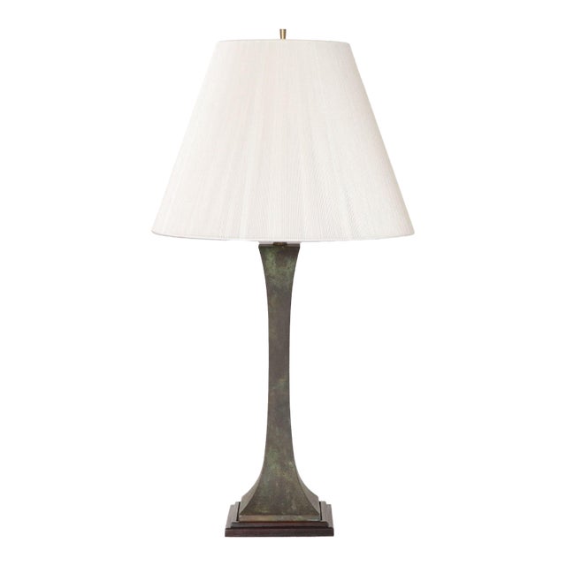 Vintage Verdigris Bronze Columnar Table Lamp by Stewart Ross James for Hansen For Sale