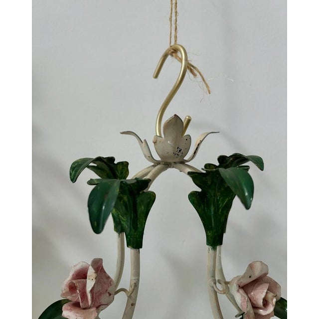 Black Vintage Toleware Hanging Candleholders, Set of 2 For Sale - Image 8 of 10