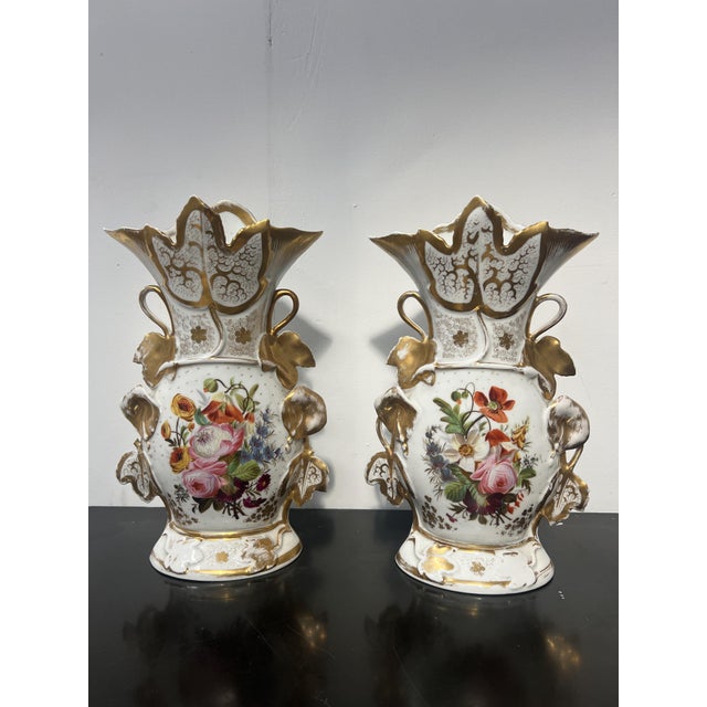 20th Century Porcelain Vases with Romantic Decoration, Set of 2 For Sale - Image 16 of 17