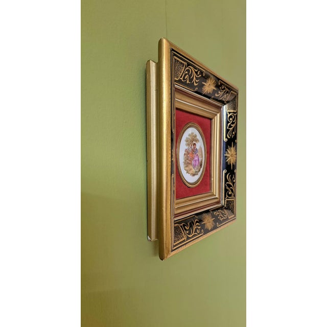 Small Limoges Paintings by Fragonard, 1965, Set of 2 For Sale - Image 8 of 10
