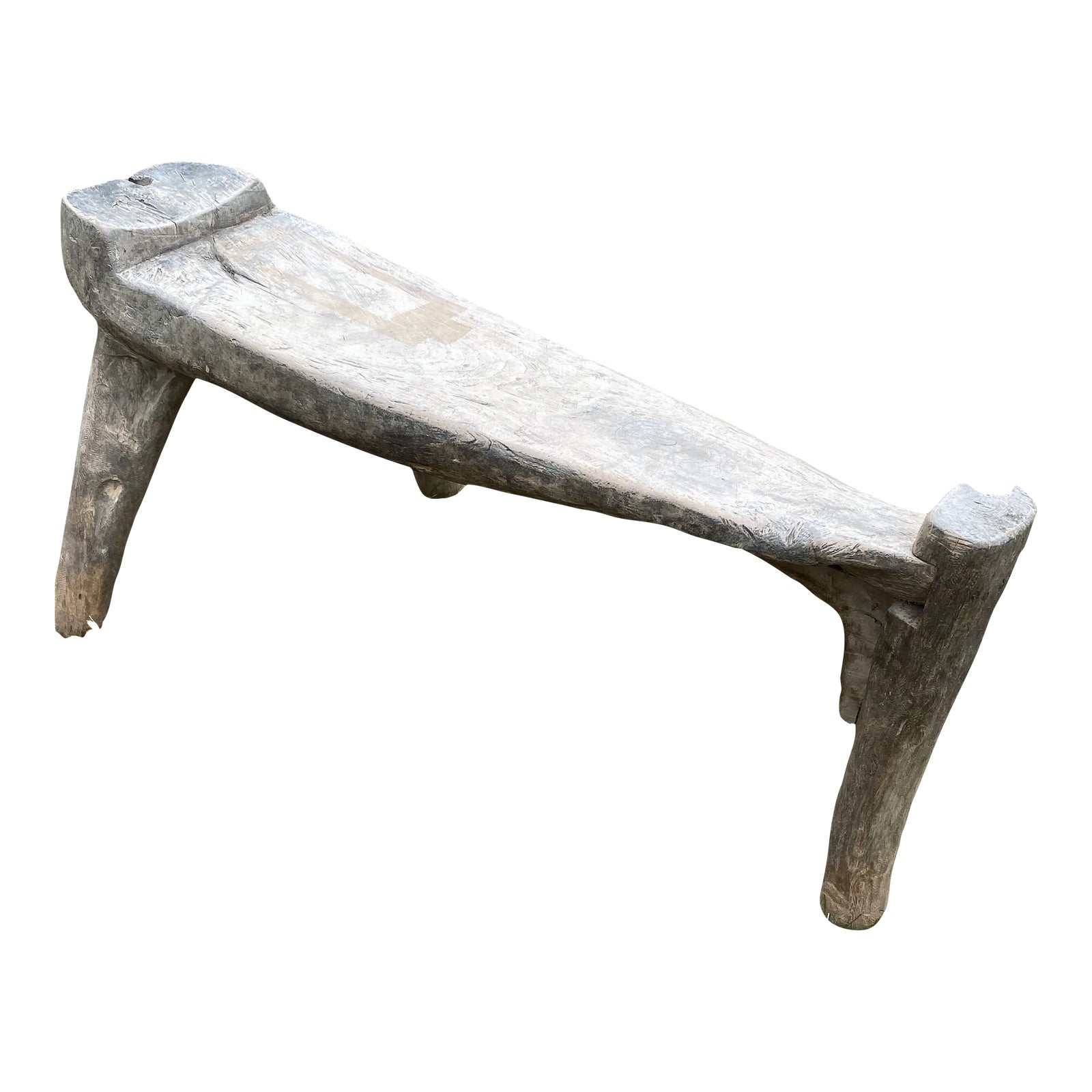 Late 19th Century Antique Primitive Wooden Bench | Chairish