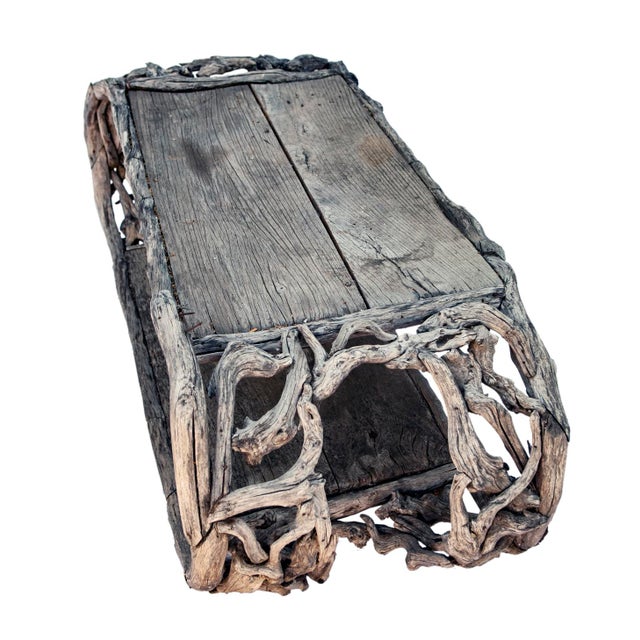 Contemporary Mid 20th Century Aged Teak and Driftwood Indoor and Outdoor Coffee Table For Sale - Image 3 of 9