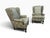 Add timeless elegance to your space with this pair of vintage upholstered arm chairs, dating to circa 1940s. Each chair...