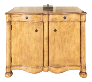 Transitional Two Door Maple Serpentine Front Cabinet