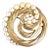 Trifari Gold Tone and Pearl Brooch For Sale