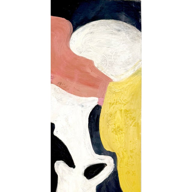 Paper 1960's Pink & Yellow Figurative Abstract by Les Anderson For Sale - Image 7 of 11