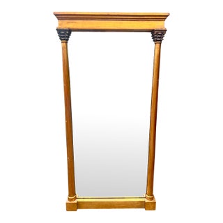 Vintage Column Gold Gilt Wood Wall Mirror Ornate Made in Italy For Sale