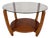 Mid-Century Round Smoked Glass and Teak Coffee Table, 1960s For Sale