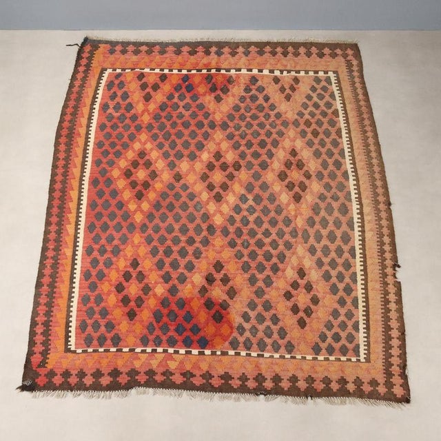 Middle Eastern Kilim Rug in Wool For Sale - Image 3 of 9