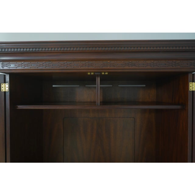 Brown Henkel Harris Flame Mahogany Tv Entertainment Cabinet Armoire For Sale - Image 8 of 18