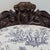 Early 20th Century Vintage French Country Carved Walnut Toile De Jouy Upholstered Accent Chair For Sale - Image 5 of 12