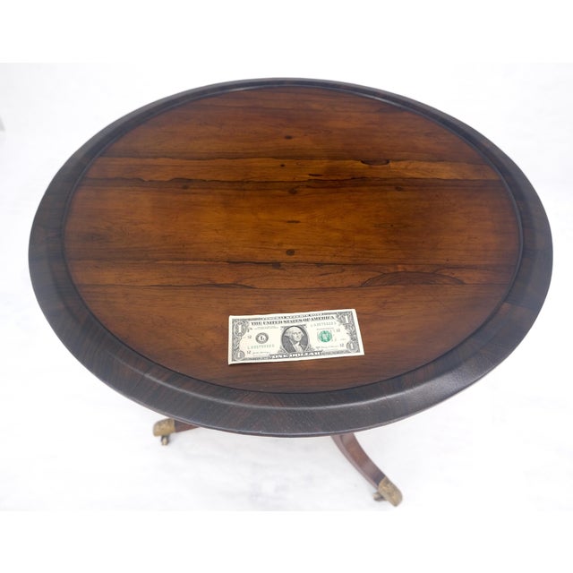 Traditional Antique c1880s Round Tripod Base Rosewood Lamp Side Table Stand MINT! For Sale - Image 3 of 12