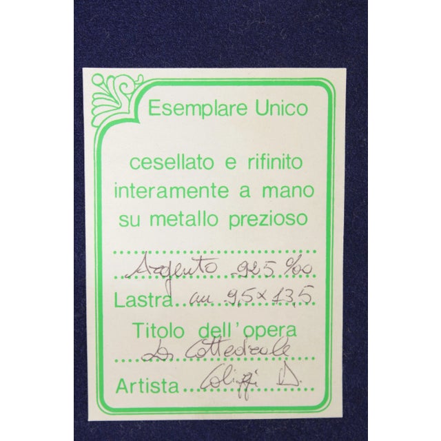 Late 20th Century Italian 'La Cattedrale, Trani' Sterling Silver Relief Wall Art For Sale - Image 11 of 12