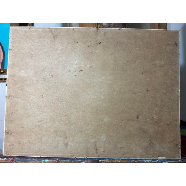 1940s Antique Original Floral Still-Life Oil Painting on Canvas Board For Sale - Image 5 of 5