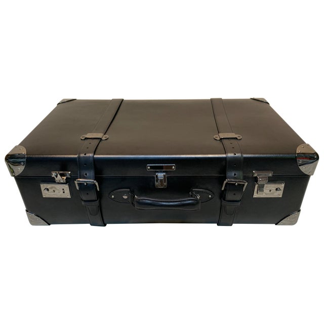 Black Asprey Londoner Trolley, Black Cross Hatch Suitcase For Sale - Image 8 of 18