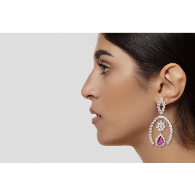 Early 21st Century Diamond Ruby Light Earring in 18k gold For Sale - Image 5 of 5