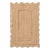 White Wave Scallop Edge Jute Rug 2x4Ft. For Sale