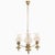1930s Art Deco chandelier three lights in golden brass and Murano glass engraved and decorated by hand; with restored...