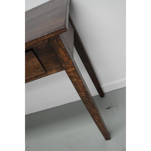 Vintage English Rustic Farmhouse Oak Side Table, 1930s For Sale - Image 14 of 16