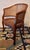 20th Century Louis XV Half-Moon Rattan and Hardwood Armchair For Sale - Image 3 of 16