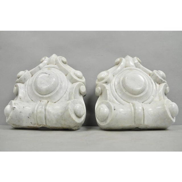 Antique Neoclassical Carved Marble Mantel Keystone Architectural Element - Pair For Sale In Philadelphia - Image 6 of 12