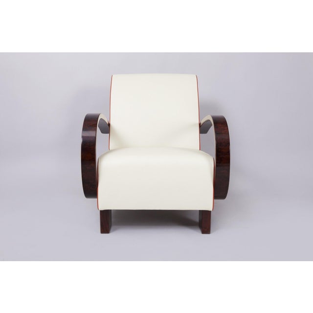 1930s Set of Art Deco Armchairs in Walnut, 1930s For Sale - Image 5 of 9