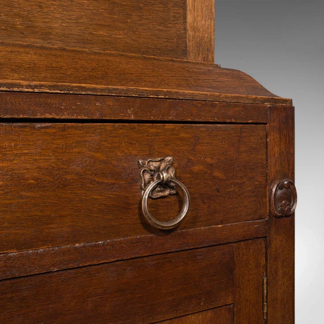 1910s Antique Edwardian English Oak Billiard Scoreboard Cabinet For Sale - Image 9 of 13