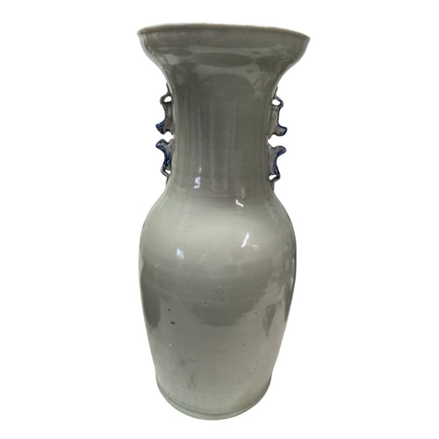 Large Antique Chinese Blue & White Porcelain Vase For Sale - Image 4 of 6