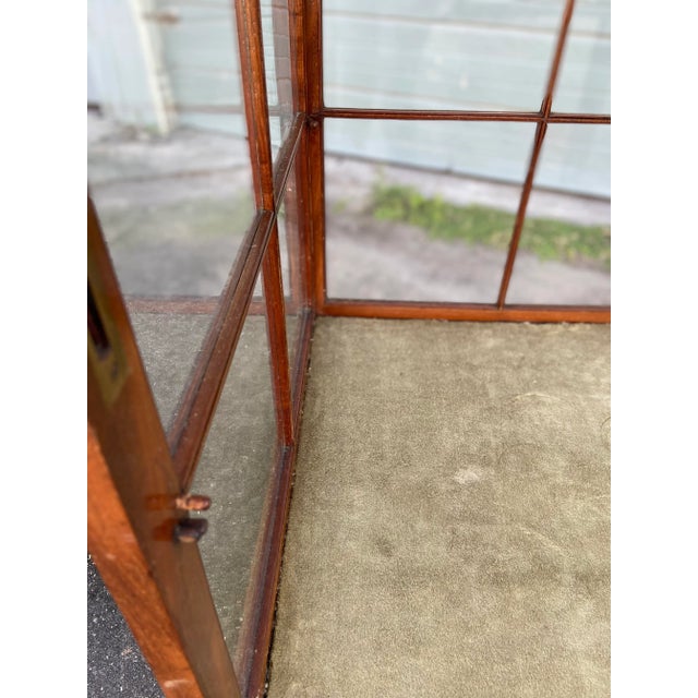 Mid 20th Century General Store Display Cabinet With Swing Door | All Glass + Wood Frame For Sale - Image 9 of 12