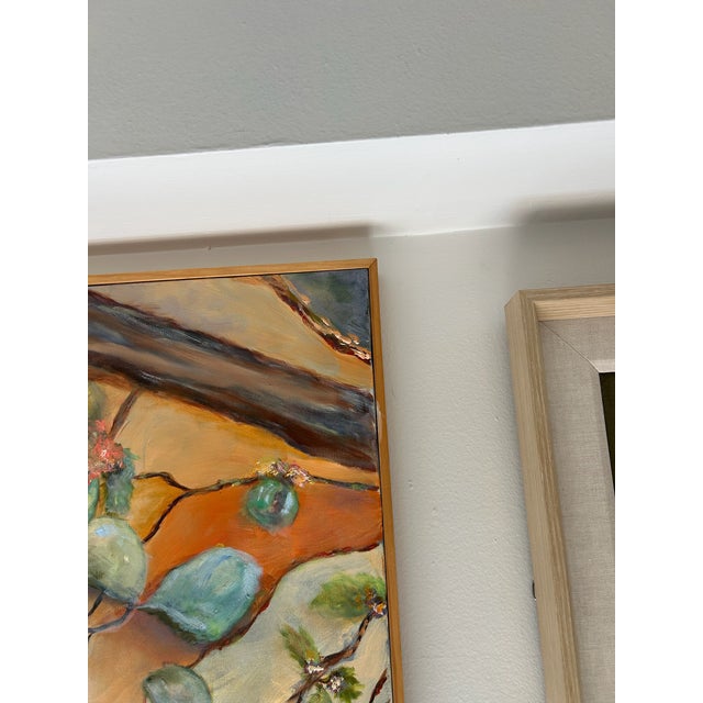 Teal Late 20th Century Abstract Acrylic on Canvas For Sale - Image 8 of 10