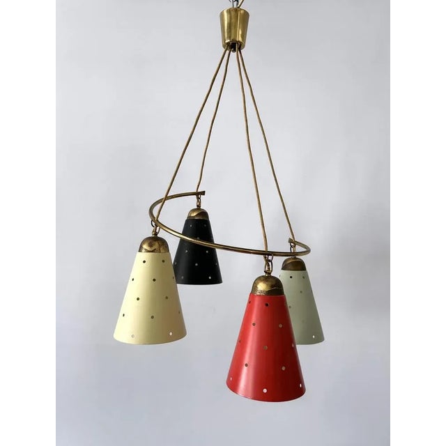 Mid-Century Modern Mid-Century Modern Four-Armed Chandelier, Germany, 1950s For Sale - Image 3 of 18